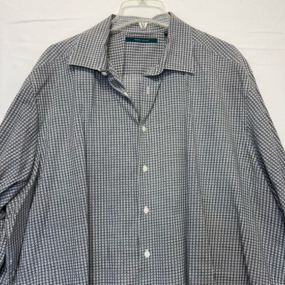 Perry Ellis Button Down Shirt black white print design men’s Size XXL - Picture 2 of 6